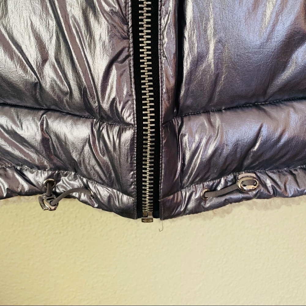NVLT Silver Reversible Down Puffer Sherpa Jacket - Picture 11 of 16